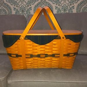 Longaberger wooden picnic basket. Large.